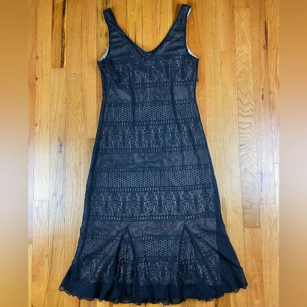 Ideology Black And Cream Mesh Net Dress Size M - Picture 2 of 7